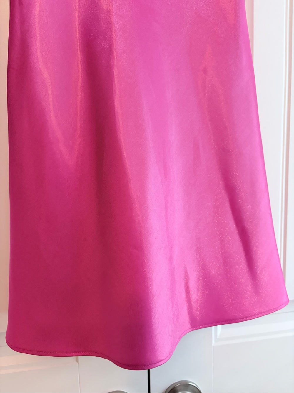 Amanda Uprichard NWT Kiersten Mini Dress Hot Pink Satin Women's Size XS - Picture 6 of 14